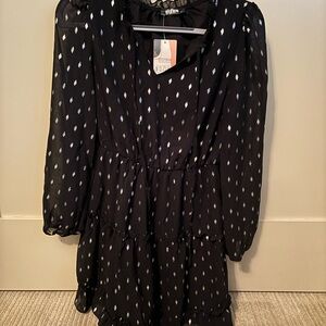 Black Dress with Silver Accents